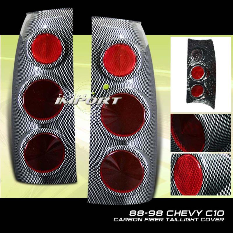 92-98 gmc yukon suv carbon fiber tail lights covers protector lamps set assembly