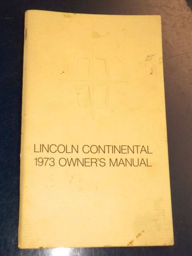 1973 lincoln continental original owners manual