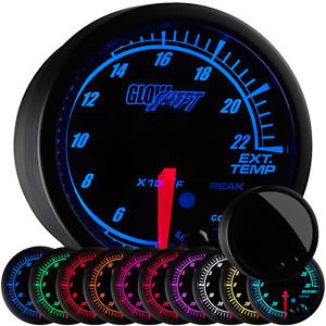 52mm black elite 10 color exhaust gas temperature pyro gauge w. egt sender