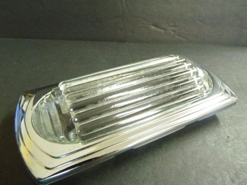 Nos vintage mopar dome light chrome bezel with glass lens, rat rod custom