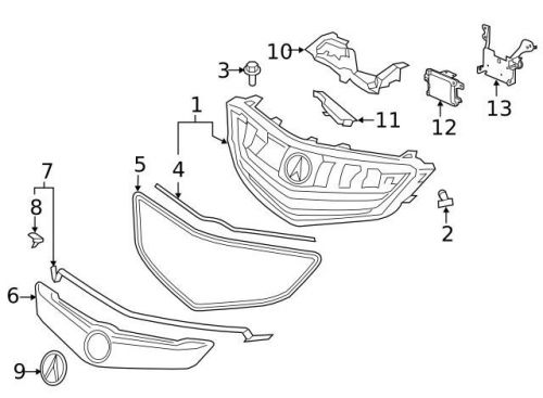 Genuine 2010-2016 acura emblem 75700-sja-a11