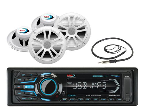 Mr1308uabk yacht mp3 am/fm bluetooth+ 6.5&#034;180 watt dual white speakers+antenna