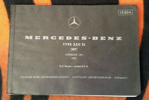 Mercedes benz 350sl parts catalog a at no reserve