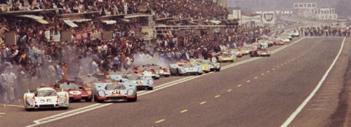 Porsche 917s and 908s start 24hrs lemans 1970  poster large 14x40 poster new