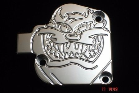 Yamaha atv banshee 350 tazmanian taz devil billet aluminum throttle cover