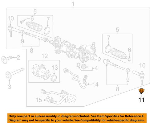 Gm oem steering gear-outer tie rod nut 11609283