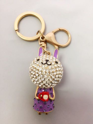 Lucky rabbit gold plated crystal keychain