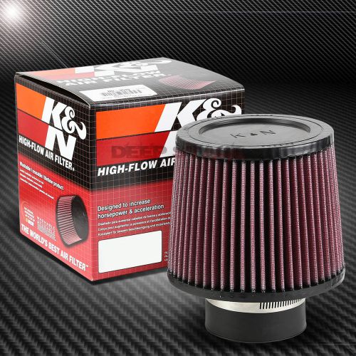 K&amp;n kn round cotton 3&#034;air intake piping rubber filter clamp-on 5&#034;height ru-3570