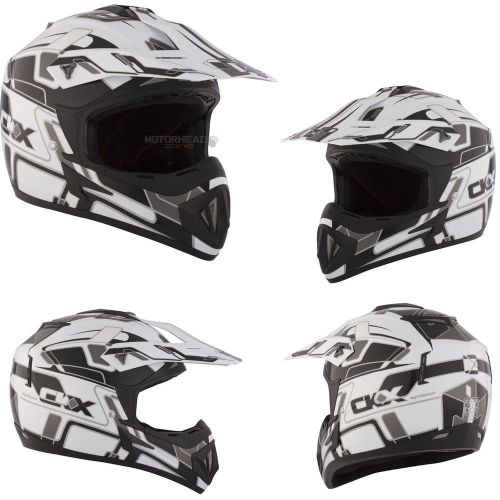 Mx helmet ckx tx 529 synthesis grey/white/black medium adult motocross off road