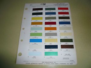 1971 mercury ditzler ppg color chip paint sample - comet cougar montego capri