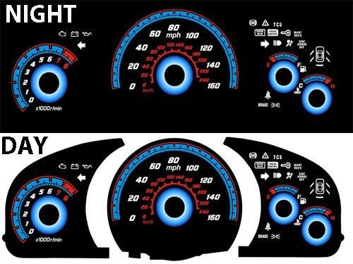 2003 - 2005 honda accord manual speedometer indiglo glow el gauge sedan coupe