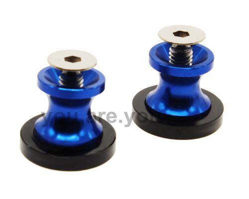 Mini swingarm spools sliders 10mm bolts for kawasaki 87-90 ninja 750r zx750 blue