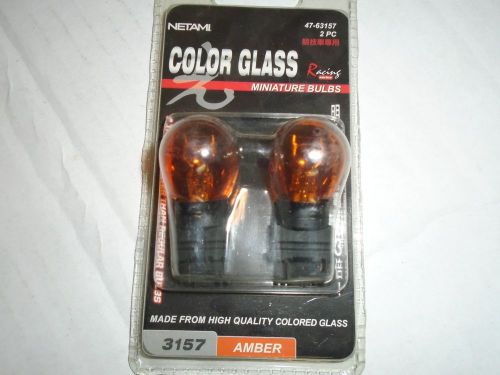 Netami color glass miniature bulbs 3157 amber racing series 47-63157 2 pc