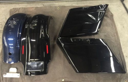 Rear extended fiberglass bags and fender for 2009-13 harley davidson touring