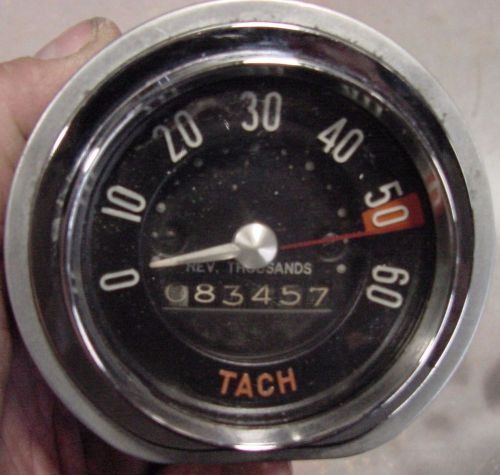 58 corvette tachometer with odo, original 1958 only, low horse red line, rare!