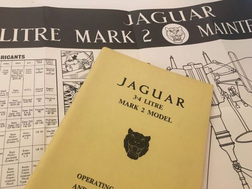 Jaguar 3.4 litre mark 2 ii operating owners manual handbook maint. chart factory