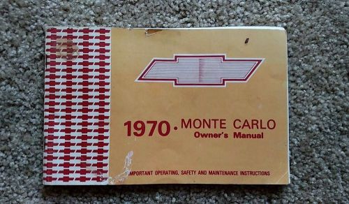 1970 chevrolet monte carlo owners manual