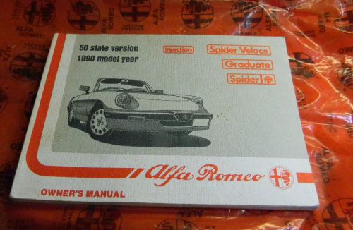 Alfa romeo spider 1990 owner&#039;s manual