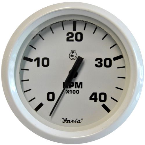 Faria dress white 4&#034; tachometer 4000 rpm diesel -33142