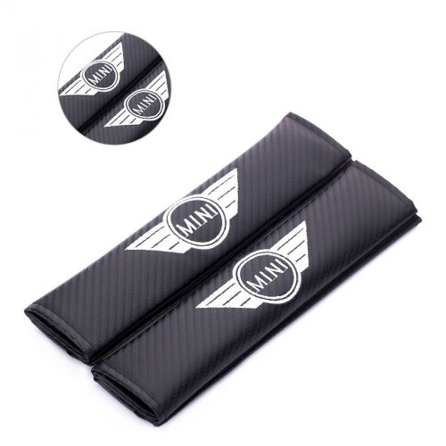 1x carbon fiber texture seat belts cover cushions shoulder pads pad for bmw mini