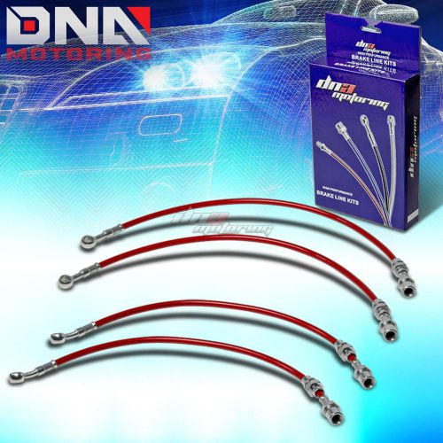 For 89-94 maxima se/gxe w/abs red stainless steel braided hose brake line/cables