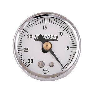 Moroso 89610 vacuum gauge 1.5&#034; 30-0 in. hg 1/8&#034; npt