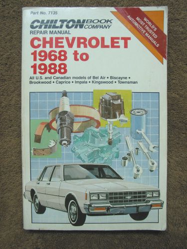 Chilton chevrolet 1968-1988 repair manual automotive tune-up us/canadain models