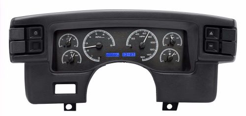 1990-93 ford mustang dakota digital black alloy &amp; blue vhx analog gauge kit