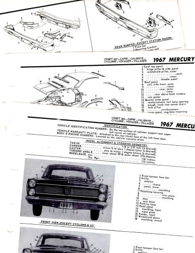 1967 mercury comet 202  cyclone caliente motor&#039;s original body illustrations m