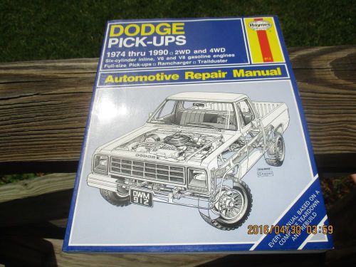 Haynes # 912 dodge pick ups 1974-1990 automotive repair manual  clean book