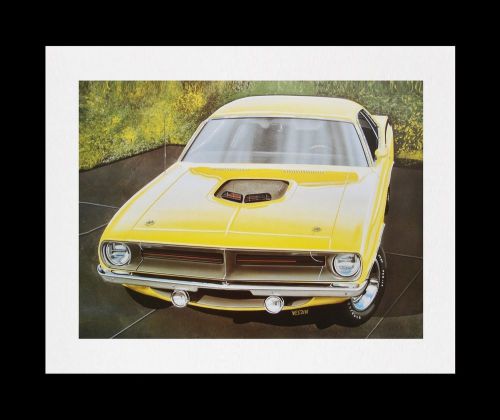 Cuda barracuda shaker hood plymouth: 1970 1971 440+6 426 hemi - poster art print