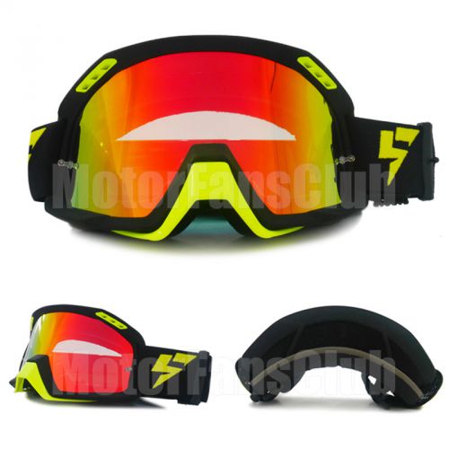 Black green goggles motorcycle motocross atv off road eyewear sport bike glasses