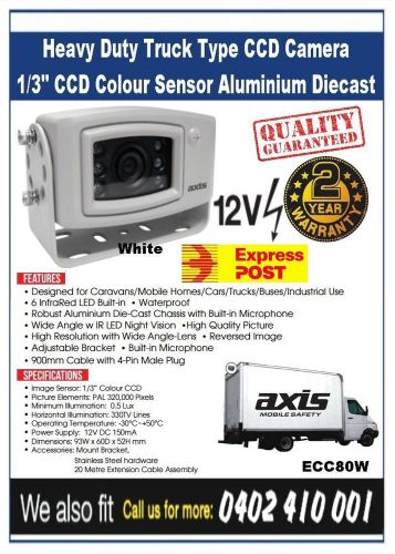 Ccd camera one third inch ccd colour sensor aluminium diecast white