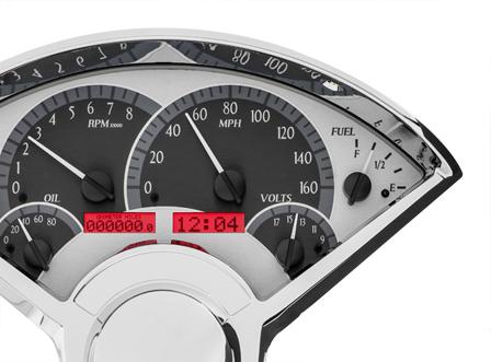 1955 1956 chevy vhx gauge kit ls3 lsx bb sb dakota digital silver red