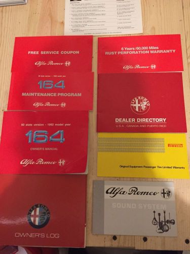 1992 alfa romeo 164 original factory owners owners manual complete set