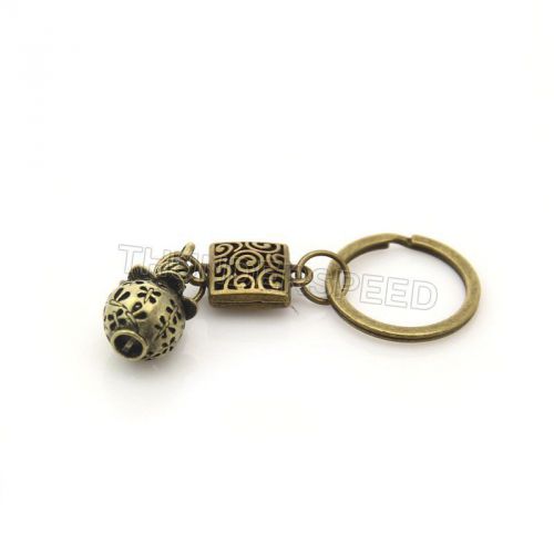 Vintage pierced lanterns bronze car auto key chain keyring gift decorate keyfob