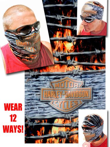 Motorcycle face mask barb wire bar shield flames bandana headgear biker scarf