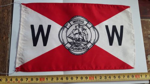 Vintage boat yacht motorboat pennant schipyard marine wittig germany