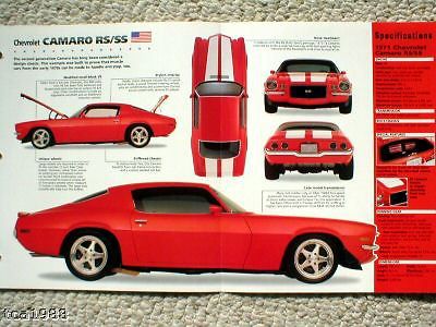 1971 chevrolet camaro rs/ss custom imp brochure