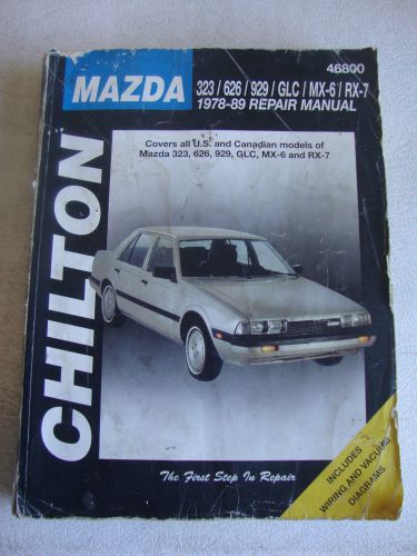 Chilton 1978-1989 mazda repair manual p/n 46800 rx-7 mx-6 323 626 929 glc