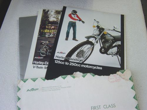 Harley-davidson motorcycle amf 1977 fanchise info packet w brochures