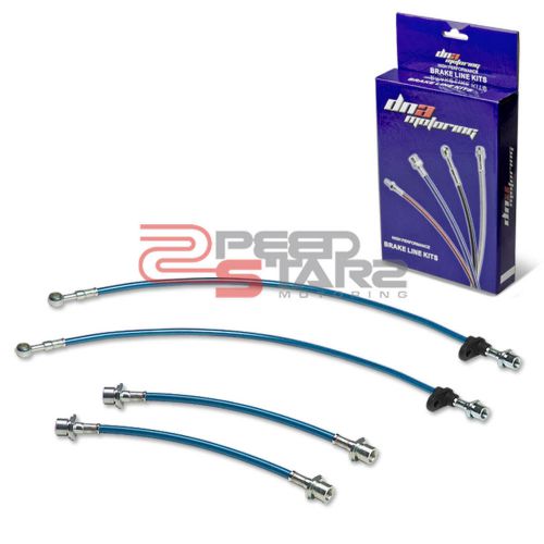 Corolla e100 ae101/ae102 blue stainless hose brake lines/cable front+rear drum