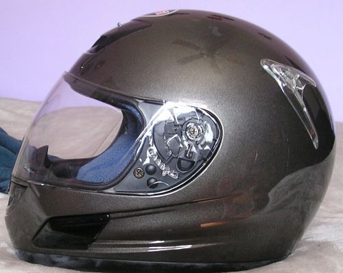 Arashi full face motorcycle helmet charcoal grey size small