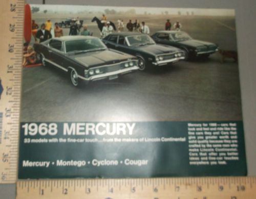 1968 mercury brochure original montego cyclone cougar