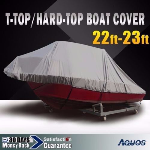 22&#039; 23&#039; heavy-duty fabric trailerable hard-top center console t-top boat cover