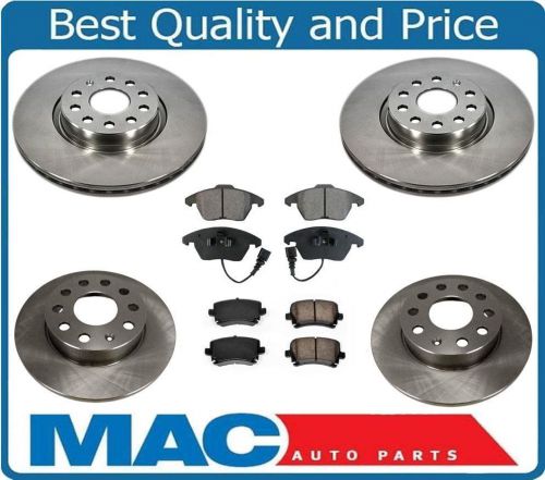 Fit for 06-09 a3 a3q 2.0l f &amp; r disc brake rotors &amp; ceramic pads no tdi no 3.2l