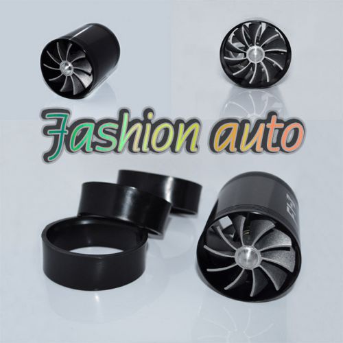 Black air intake turbonator dual fan turbine turbo supercharger gas fuel saver e