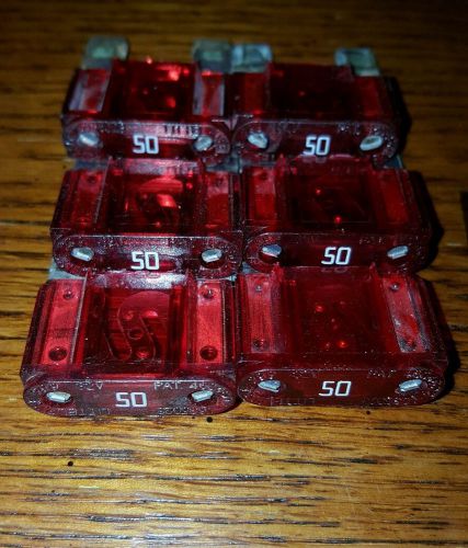 50 amp maxi style fuse (6 pack) auto audio marine