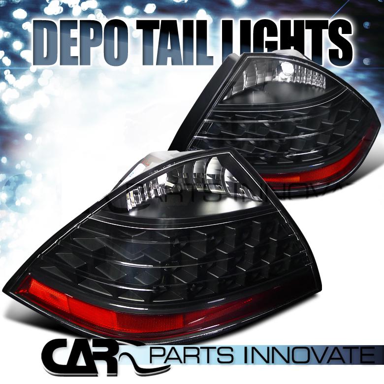 2006-2007 honda accord 4dr sedan black clear tail lights rear lamp depo