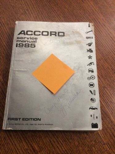 1985 original honda accord service manual 1st edition w/ wiring diagrams oem